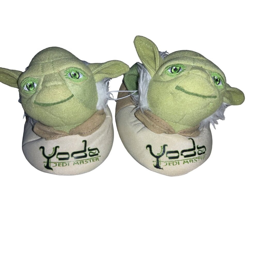 Star Wars Yoda Toddlers Slippers Size 9/10 Med Green Brown Original Tags